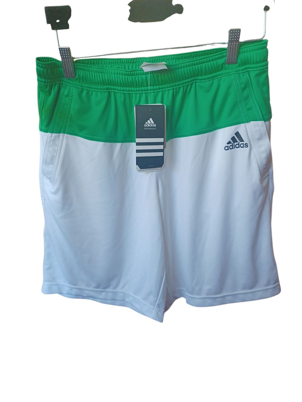 adidas Men’s Green and White Athletic Shorts